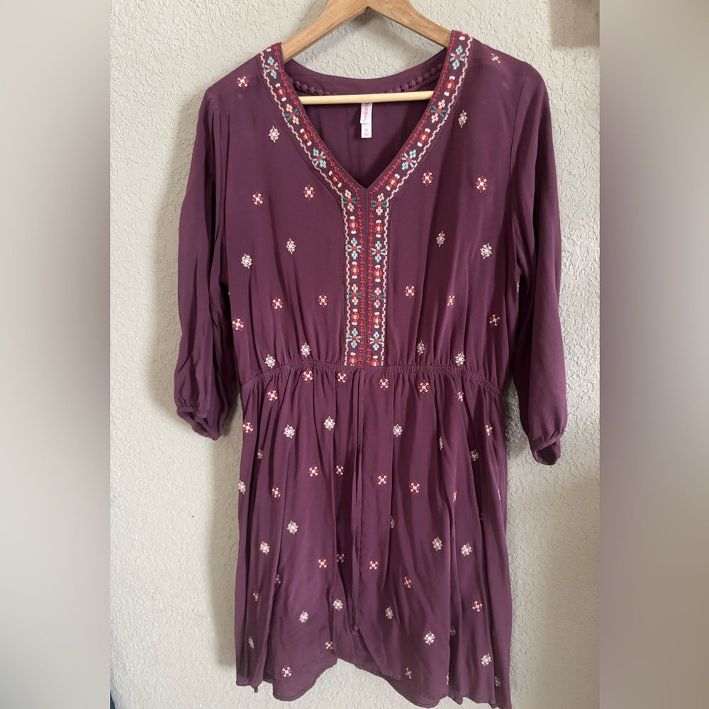 Xhilaration Purple Embellished Relaxed Tunic